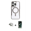 MARSİLYAN™- iPhone 11 Pro Max Kılıf Yadigar Klasik Özel Seri - Şeffaf 360 Full Body Arka Koruyucu + Yeşil Pers Alüminyum Kamera Lens