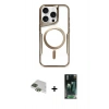 MARSİLYAN™- iPhone 11 Pro Max Kılıf Yadigar Klasik Özel Seri - Şeffaf 360 Full Body Arka Koruyucu + Yeşil Pers Alüminyum Kamera Lens