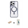 MARSİLYAN™- iPhone 11 Pro Max Kılıf Yadigar Klasik Özel Seri - Şeffaf Pasifik Cam Ekran Koruyucu + Renkli Kamera Lens Koruma Cam - PE