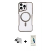 MARSİLYAN™- iPhone 11 Pro Max Kılıf Yadigar Klasik Özel Seri - Şeffaf Pasifik Cam Ekran Koruyucu + Pers Alüminyum Kamera Lens - SH
