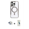 MARSİLYAN™- iPhone 11 Pro Max Kılıf Yadigar Klasik Özel Seri - Şeffaf Pasifik Cam Ekran Koruyucu + Pers Alüminyum Kamera Lens - LT