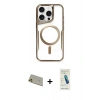 MARSİLYAN™- iPhone 11 Pro Max Kılıf Yadigar Klasik Özel Seri - Şeffaf Pasifik Cam Ekran Koruyucu + Rainbow Kamera Lens Koruma Cam - GD