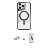 MARSİLYAN™- iPhone 11 Pro Max Kılıf Yadigar Klasik Özel Seri - Şeffaf Pasifik Cam Ekran Koruyucu + Renkli Kamera Lens Koruma Cam - PE