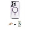 MARSİLYAN™- iPhone 11 Pro Max Kılıf Yadigar Klasik Özel Seri - Şeffaf Pasifik Cam Ekran Koruyucu + Renkli Kamera Lens Koruma Cam - PE