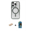 MARSİLYAN™- iPhone 11 Pro Max Kılıf Yadigar Klasik Özel Seri - Siyah 18D Cam Ekran Koruyucu + Renkli Kamera Lens Koruma Cam - PE