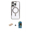 MARSİLYAN™- iPhone 11 Pro Max Kılıf Yadigar Klasik Özel Seri - Siyah 18D Cam Ekran Koruyucu + Renkli Kamera Lens Koruma Cam - PE