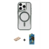 MARSİLYAN™- iPhone 11 Pro Max Kılıf Yadigar Klasik Özel Seri - Siyah 18D Cam Ekran Koruyucu + Renkli Kamera Lens Koruma Cam - TU