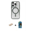 MARSİLYAN™- iPhone 11 Pro Max Kılıf Yadigar Klasik Özel Seri - Siyah 18D Cam Ekran Koruyucu + Sarı Renkli Kamera Lens Koruma Cam