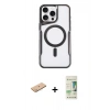 MARSİLYAN™- iPhone 11 Pro Max Kılıf Yadigar Klasik Özel Seri - Siyah 20D Premium Cam Ekran Koruyucu + Renkli Kamera Lens Koruma Cam - PE