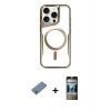 MARSİLYAN™- iPhone 11 Pro Max Kılıf Yadigar Klasik Özel Seri - Siyah 34D Hayalet Izgaralı Cam + Shine Kamera Lens Koruma Cam - GS