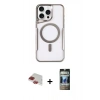 MARSİLYAN™- iPhone 11 Pro Max Kılıf Yadigar Klasik Özel Seri - Siyah 34D Hayalet Izgaralı Cam + Pers Alüminyum Kamera Lens - KI