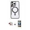 MARSİLYAN™- iPhone 11 Pro Max Kılıf Yadigar Klasik Özel Seri - Siyah 34D Hayalet Izgaralı Cam + Pers Alüminyum Kamera Lens - KI
