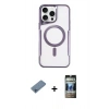 MARSİLYAN™- iPhone 11 Pro Max Kılıf Yadigar Klasik Özel Seri - Siyah 34D Hayalet Izgaralı Cam + Shine Kamera Lens Koruma Cam - MI