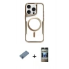 MARSİLYAN™- iPhone 11 Pro Max Kılıf Yadigar Klasik Özel Seri - Siyah 34D Hayalet Izgaralı Cam + Shine Kamera Lens Koruma Cam - MI