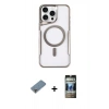MARSİLYAN™- iPhone 11 Pro Max Kılıf Yadigar Klasik Özel Seri - Siyah 34D Hayalet Izgaralı Cam + Metal Kamera Lens Koruma Cam - GD