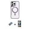 MARSİLYAN™- iPhone 11 Pro Max Kılıf Yadigar Klasik Özel Seri - Siyah 34D Hayalet Izgaralı Cam + Metal Kamera Lens Koruma Cam - SH