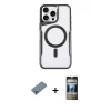 MARSİLYAN™- iPhone 11 Pro Max Kılıf Yadigar Klasik Özel Seri - Siyah 34D Hayalet Izgaralı Cam + Metal Kamera Lens Koruma Cam - AKYL