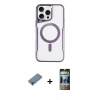 MARSİLYAN™- iPhone 11 Pro Max Kılıf Yadigar Klasik Özel Seri - Siyah 34D Hayalet Izgaralı Cam + Metal Kamera Lens Koruma Cam - MR