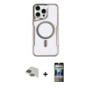 MARSİLYAN™- iPhone 11 Pro Max Kılıf Yadigar Klasik Özel Seri - Siyah 34D Hayalet Izgaralı Cam + Pers Alüminyum Kamera Lens - YL