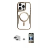 MARSİLYAN™- iPhone 11 Pro Max Kılıf Yadigar Klasik Özel Seri - Siyah 34D Hayalet Izgaralı Cam + Pers Alüminyum Kamera Lens - SH