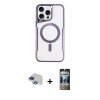 MARSİLYAN™- iPhone 11 Pro Max Kılıf Yadigar Klasik Özel Seri - Siyah 34D Hayalet Izgaralı Cam + Pers Alüminyum Kamera Lens - LT