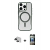 MARSİLYAN™- iPhone 11 Pro Max Kılıf Yadigar Klasik Özel Seri - Siyah 34D Hayalet Izgaralı Cam + Pers Alüminyum Kamera Lens - SH