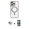 MARSİLYAN™- iPhone 11 Pro Max Kılıf Yadigar Klasik Özel Seri - Siyah 34D Hayalet Izgaralı Cam + Pers Alüminyum Kamera Lens - SH