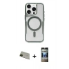 MARSİLYAN™- iPhone 11 Pro Max Kılıf Yadigar Klasik Özel Seri - Siyah 34D Hayalet Izgaralı Cam + Rainbow Kamera Lens Koruma Cam - YL
