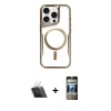 MARSİLYAN™- iPhone 11 Pro Max Kılıf Yadigar Klasik Özel Seri - Siyah 34D Hayalet Izgaralı Cam + Şeffaf Kamera Lens Koruma Cam