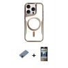 MARSİLYAN™- iPhone 11 Pro Max Kılıf Yadigar Klasik Özel Seri - Siyah 34D Hayalet Izgaralı Cam + Shine Kamera Lens Koruma Cam - SH
