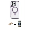 MARSİLYAN™- iPhone 11 Pro Max Kılıf Yadigar Klasik Özel Seri - Siyah 34D Hayalet Izgaralı Cam + Renkli Kamera Lens Koruma Cam - YL
