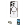 MARSİLYAN™- iPhone 11 Pro Max Kılıf Yadigar Klasik Özel Seri - Siyah 34D Izgaralı Cam + Rainbow Kamera Lens Koruma Cam - GD