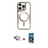 MARSİLYAN™- iPhone 11 Pro Max Kılıf Yadigar Klasik Özel Seri - Siyah 34D Izgaralı Cam + Pers Alüminyum Kamera Lens - KI