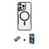 MARSİLYAN™- iPhone 11 Pro Max Kılıf Yadigar Klasik Özel Seri - Siyah 34D Izgaralı Cam + Metal Kamera Lens Koruma Cam - SH