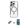 MARSİLYAN™- iPhone 11 Pro Max Kılıf Yadigar Klasik Özel Seri - Siyah 34D Izgaralı Cam + Metal Kamera Lens Koruma Cam - SH
