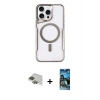MARSİLYAN™- iPhone 11 Pro Max Kılıf Yadigar Klasik Özel Seri - Siyah 34D Izgaralı Cam + Pers Alüminyum Kamera Lens - YL