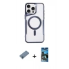 MARSİLYAN™- iPhone 11 Pro Max Kılıf Yadigar Klasik Özel Seri - Siyah 34D Izgaralı Cam + Shine Kamera Lens Koruma Cam - MI