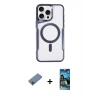 MARSİLYAN™- iPhone 11 Pro Max Kılıf Yadigar Klasik Özel Seri - Siyah 34D Izgaralı Cam + Shine Kamera Lens Koruma Cam - PE
