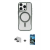 MARSİLYAN™- iPhone 11 Pro Max Kılıf Yadigar Klasik Özel Seri - Siyah 34D Izgaralı Cam + Siyah Pers Alüminyum Kamera Lens