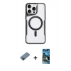 MARSİLYAN™- iPhone 11 Pro Max Kılıf Yadigar Klasik Özel Seri - Siyah 34D Izgaralı Cam + Shine Kamera Lens Koruma Cam - SH