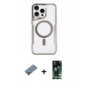 MARSİLYAN™- iPhone 11 Pro Max Kılıf Yadigar Klasik Özel Seri - Siyah 360 Mat Full Body Arka Koruyucu + Açık Yeşil Metal Kamera Lens Koruma Cam