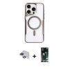 MARSİLYAN™- iPhone 11 Pro Max Kılıf Yadigar Klasik Özel Seri - Siyah 360 Mat Full Body Arka Koruyucu + Lacivert Pers Alüminyum Kamera Lens