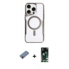 MARSİLYAN™- iPhone 11 Pro Max Kılıf Yadigar Klasik Özel Seri - Siyah 360 Mat Full Body Arka Koruyucu + Pembe Shine Kamera Lens Koruma Cam