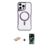 MARSİLYAN™- iPhone 11 Pro Max Kılıf Yadigar Klasik Özel Seri - Siyah 360 Mat Full Body Arka Koruyucu + Renkli Kamera Lens Koruma Cam - PE