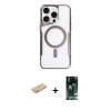 MARSİLYAN™- iPhone 11 Pro Max Kılıf Yadigar Klasik Özel Seri - Siyah 360 Mat Full Body Arka Koruyucu + Renkli Kamera Lens Koruma Cam - TU