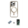 MARSİLYAN™- iPhone 11 Pro Max Kılıf Yadigar Klasik Özel Seri - Siyah 360 Mat Full Body Arka Koruyucu + Sierra Blue Shine Kamera Lens Koruma Cam