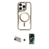 MARSİLYAN™- iPhone 11 Pro Max Kılıf Yadigar Klasik Özel Seri - Siyah 360 Mat Full Body Arka Koruyucu + Yeşil Rainbow Kamera Lens Koruma Cam