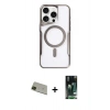 MARSİLYAN™- iPhone 11 Pro Max Kılıf Yadigar Klasik Özel Seri - Siyah 360 Mat Full Body Arka Koruyucu + Yeşil Rainbow Kamera Lens Koruma Cam