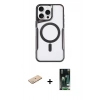 MARSİLYAN™- iPhone 11 Pro Max Kılıf Yadigar Klasik Özel Seri - Siyah 360 Mat Full Body Arka Koruyucu + Renkli Kamera Lens Koruma Cam - YL