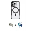 MARSİLYAN™- iPhone 11 Pro Max Kılıf Yadigar Klasik Özel Seri - Siyah 3D Antistatik Cam Ekran Koruyucu + Rainbow Kamera Lens Koruma Cam - YL